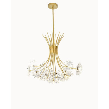 Crystal Flower Chandelier With Modern Metal Design - Image 1