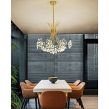 Crystal Flower Chandelier With Modern Metal Design - Image 2