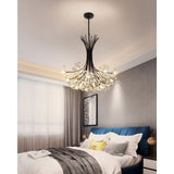 Crystal Flower Chandelier With Modern Metal Design - Image 5