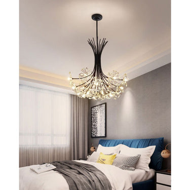 Crystal Flower Chandelier With Modern Metal Design - Image 5
