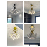 Crystal Flower Chandelier With Modern Metal Design - Image 6