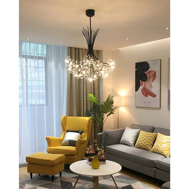 Crystal Flower Chandelier With Modern Metal Design - Image 7