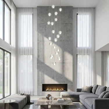 Crystal Glass Bubble Chandelier Modern Foyer Light - Image 2