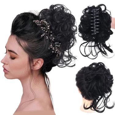 Curly Clip In Hair Bun For Instant Volume With Natural-Looking Curls - Image 14