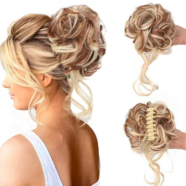 Curly Clip In Hair Bun For Instant Volume With Natural-Looking Curls - Image 10