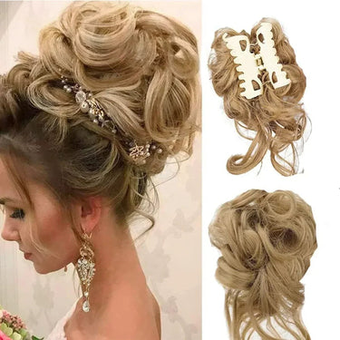 Curly Clip In Hair Bun For Instant Volume With Natural-Looking Curls - Image 11