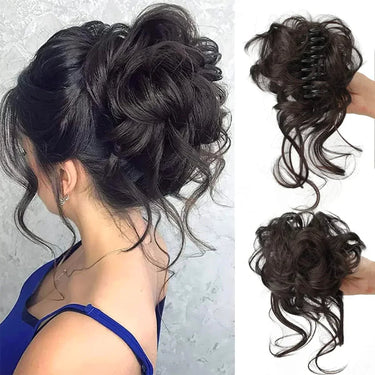 Curly Clip In Hair Bun For Instant Volume With Natural-Looking Curls - Image 12