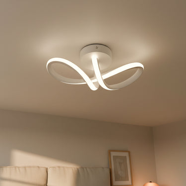 Curved Ceiling Light With Twisted Aluminium Design - Image 1