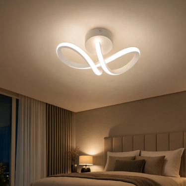 Curved Ceiling Light With Twisted Aluminium Design - Image 2