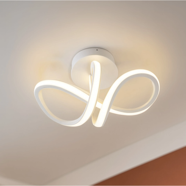 Curved Ceiling Light With Twisted Aluminium Design - Image 6