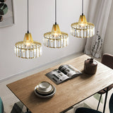 Cylindrical Cage Pendant Light With Crystal Accents - Image 10