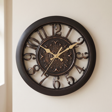 Decorative Wall Clock With Raised Numbers And Ornate Frame - Image 1