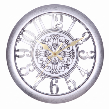 Decorative Wall Clock With Raised Numbers And Ornate Frame - Image 4