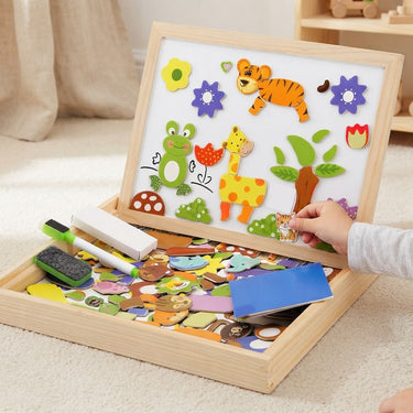 2-in-1 Montessori Drawing Board With Magnetic Chalkboard For Kids - Image 3