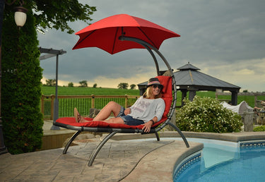 Dream Chair Lounger With Oversized Canopy And Curved Legs For Backyard Relaxation - Image 2