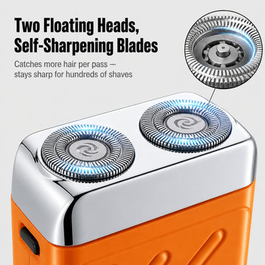 Dual Rotary Head Compact Pocket Shaver With Self-Sharpening Blades - Image 3