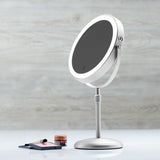 Dual-Sided Adjustable Vanity Mirror With 10X Magnification And LED Lighting - Image 1