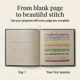 Embroidery Book Set With Step-By-Step Instructions For 106 Stitches And Removable Linen Pages - Image 6