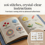 Embroidery Book Set With Step-By-Step Instructions For 106 Stitches And Removable Linen Pages - Image 8