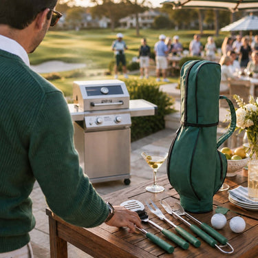 Father's Day Golf Themed Bbq Tool Set 7-Piece Stainless Steel Grilling Accessories With Non-Slip Rubber Grips - Image 7