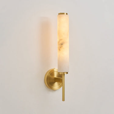 Faux Alabaster Metal Wall Light With Brushed Brass Finish - Image 8