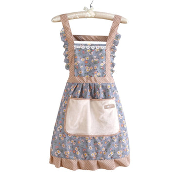 Floral Cooking Apron With Pockets And Adjustable Straps For Home And Restaurant Use - Image 2