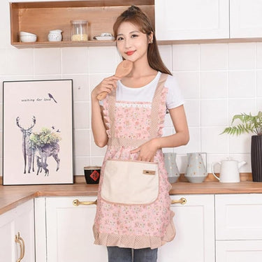 Floral Cooking Apron With Pockets And Adjustable Straps For Home And Restaurant Use - Image 8