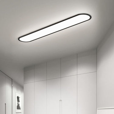 Flush Mount Oval Ceiling Light With Metal Frame And Acrylic Shade - Image 3