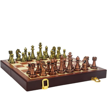 Foldable Portable Chess Set With Alloy Pieces For International Play - Image 1