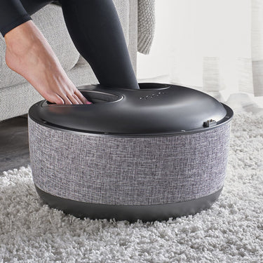 Foot Massaging Ottoman With Shiatsu Rollers Air Compression And Soothing Heat - Image 1