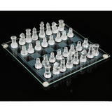 Glass Chess Set With Felted Bottom Scratch-Resistant Board And 2 Size Options - Image 2