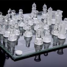 Glass Chess Set With Felted Bottom Scratch-Resistant Board And 2 Size Options - Image 4