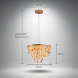 Gold Crystal Drum Mini Chandelier With Integrated LED - Image 2