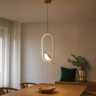 Gold LED Bird Pendant Light - Image 1