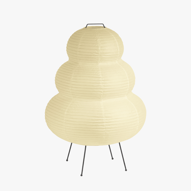 Gourd-Shaped Rice Paper Floor Lamp With Ripped Detail - Image 1