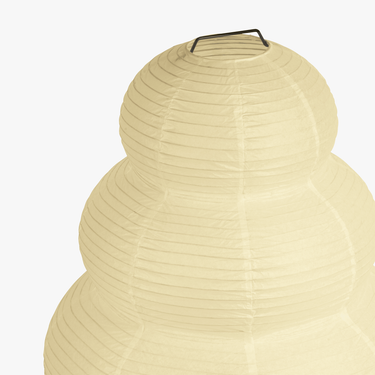 Gourd-Shaped Rice Paper Floor Lamp With Ripped Detail - Image 2
