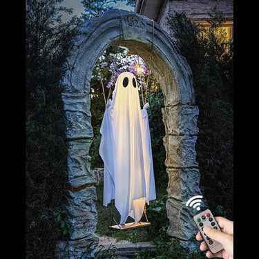 Halloween Ghost Decoration Swinging LED Battery Operated Remote Controlled Outdoor Decor - Image 4