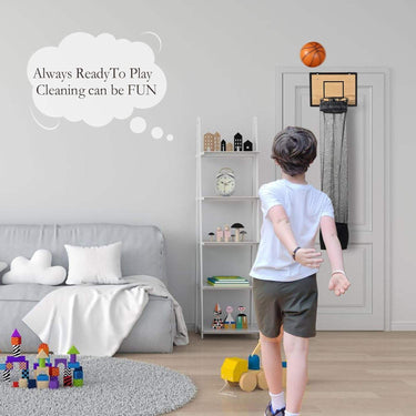 Hanging Storage Organizer With Basketball Hoop Design For Kids Laundry And Toys - Image 6
