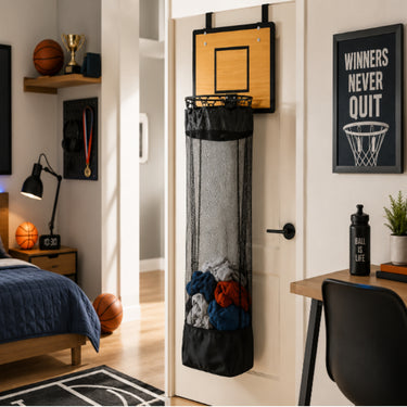Hanging Storage Organizer With Basketball Hoop Design For Kids Laundry And Toys - Image 3