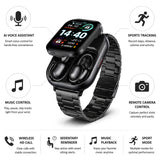 HD Touchscreen Smartwatch Integrated Wireless Earbuds - Image 9