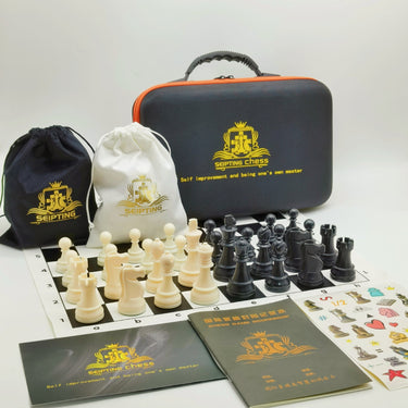 High-End Portable Chess Set With Resin Pieces And Case - Image 4
