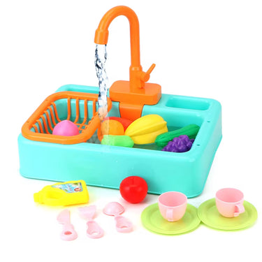 Interactive Educational Play Sink With Flowing Water Tap And Food Accessories - Image 2