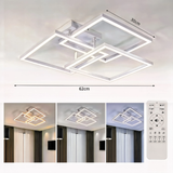 Layered Square Ceiling Light With Remote Control And Dimmable LED - Image 3