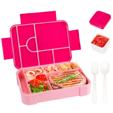 Leak-Proof Bento Lunch Box With 7 Compartments Cutlery And Microwave-Safe Design - Image 2