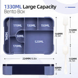 Leak-Proof Bento Lunch Box With 7 Compartments Cutlery And Microwave-Safe Design - Image 9