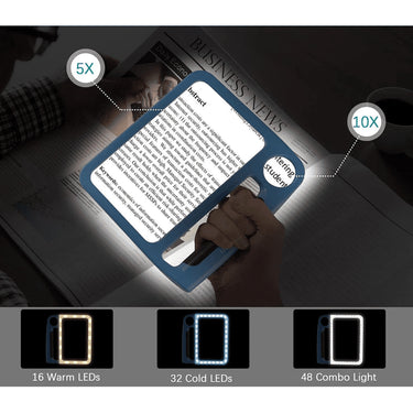 LED Magnifying Glass With 5x & 10x Dual Lenses 48 Leds USB And Hands-Free Design - Image 7