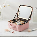 LED Makeup Case With Built-In Lighted Mirror And Organizer For Travel - Image 1