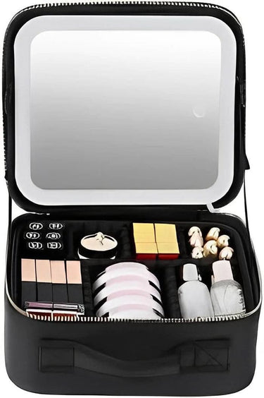 LED Makeup Case With Built-In Lighted Mirror And Organizer For Travel - Image 5