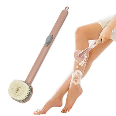 Long Handle Back Scrubber For Shower With Built-In Gel Dispenser And Soft Nylon Bristles - Image 1