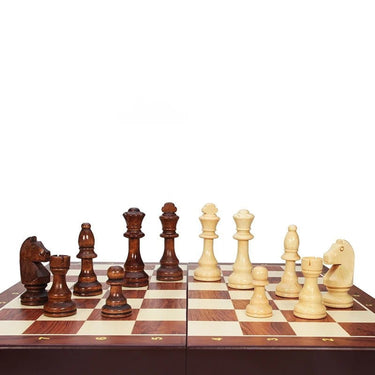 Masterfold Premium Wooden Chess Set With Durable Solid Wood Pieces And Folding Board - Image 6